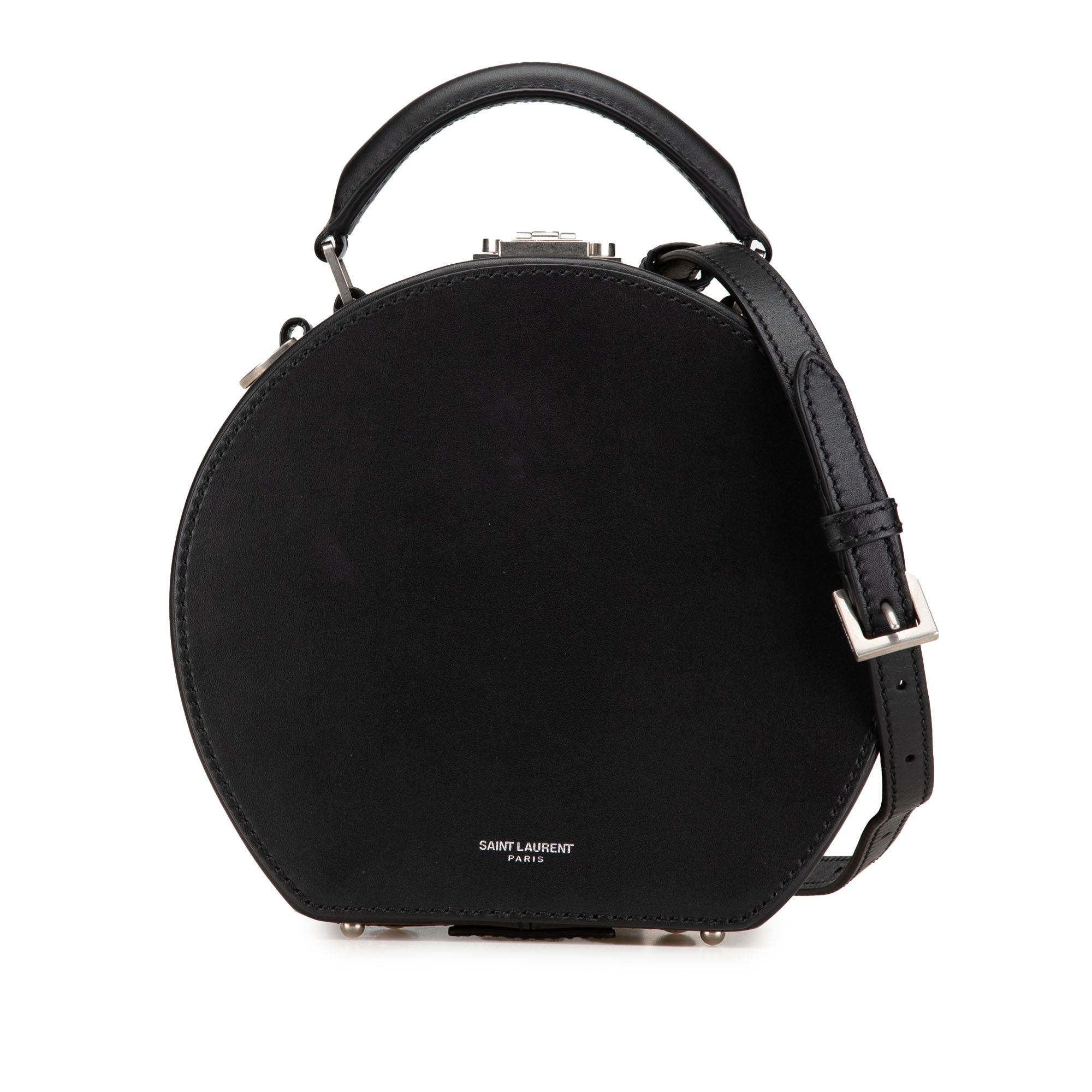Small Leather Mica Hatbox Satchel