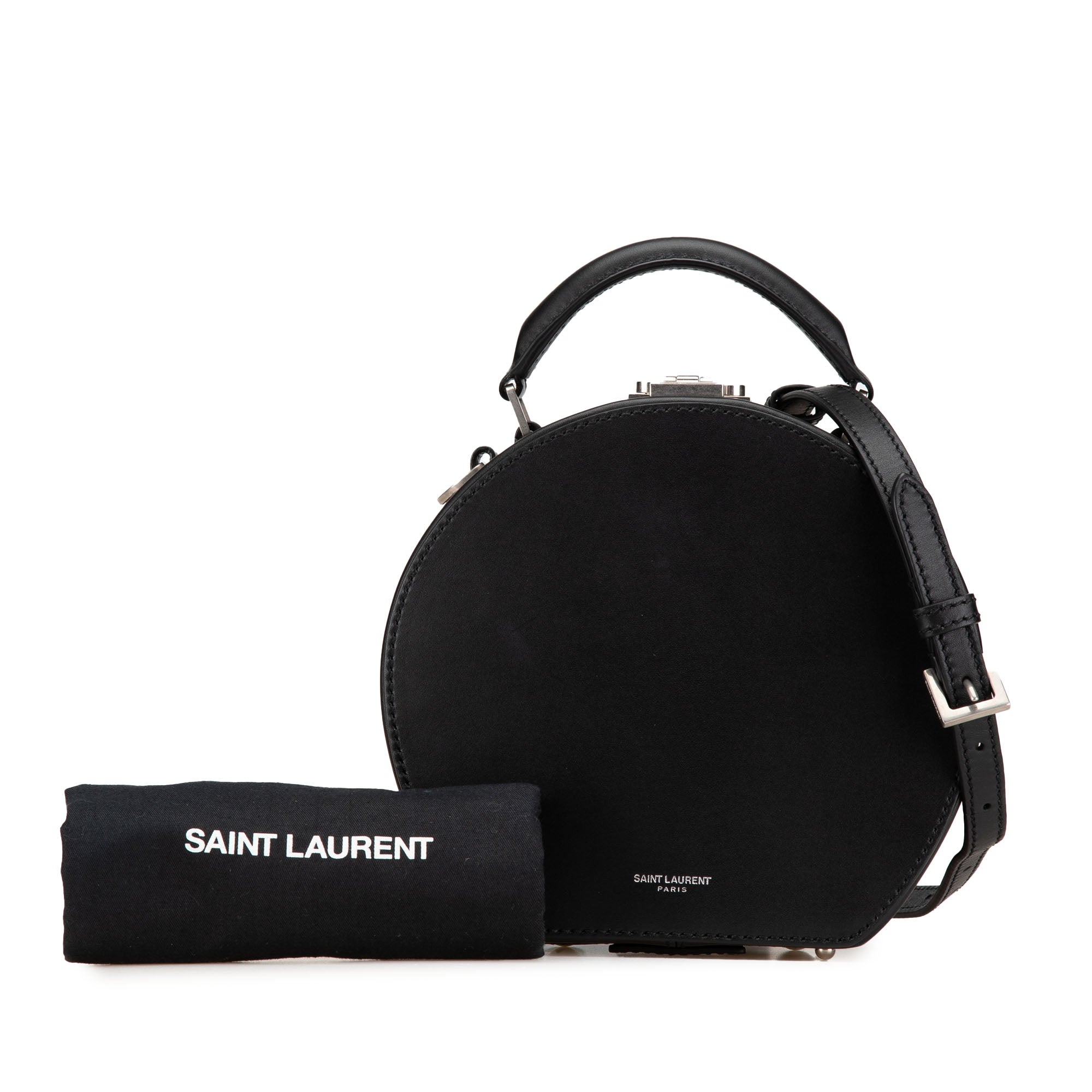 Small Leather Mica Hatbox Satchel