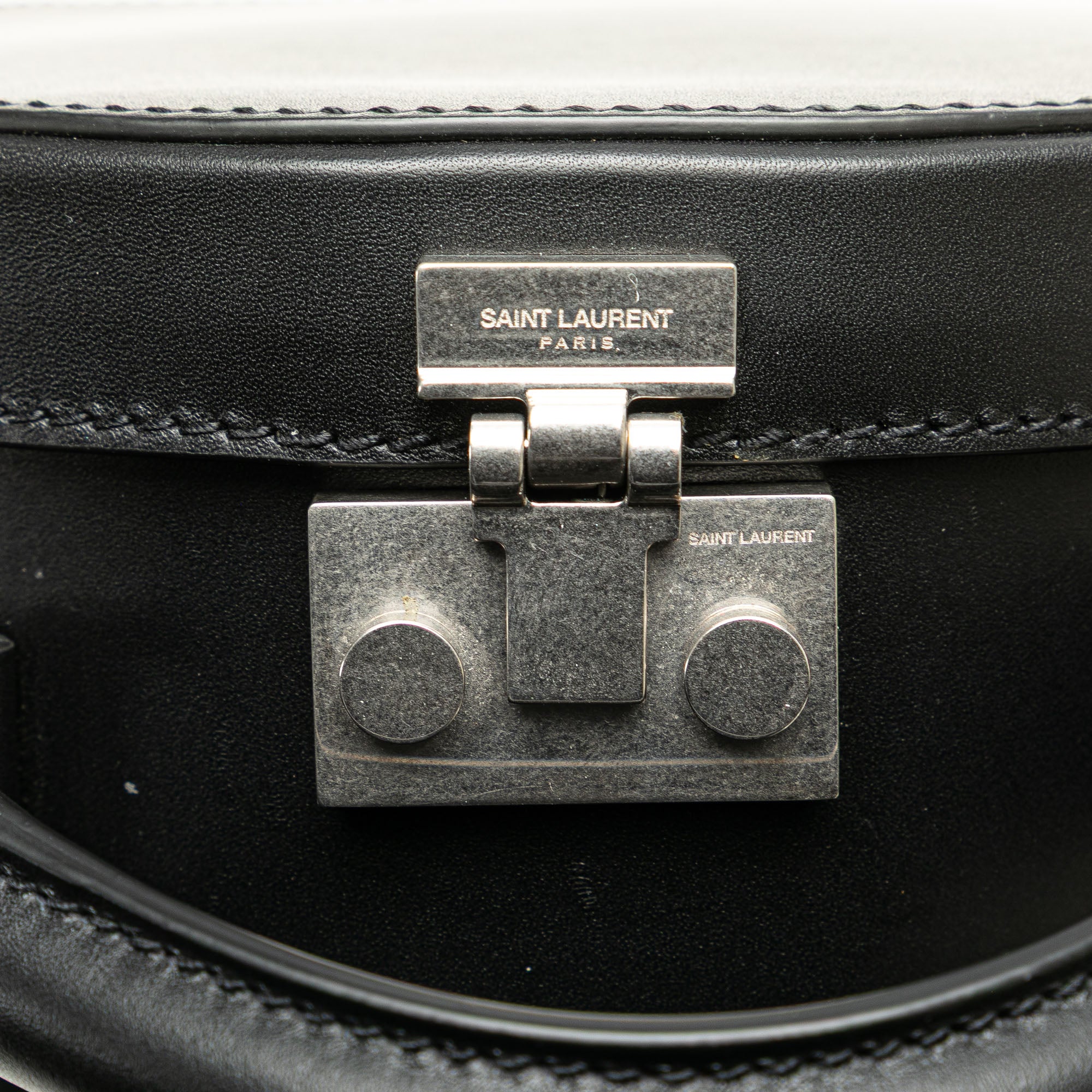 Small Leather Mica Hatbox Satchel