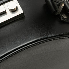 Small Leather Mica Hatbox Satchel