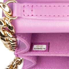 CC Quilted Lambskin Coco Card Holder on Chain