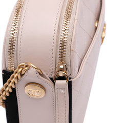 Calfskin Grosgrain Stitched Button Up Camera Case