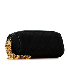 Quilted Satin Gripoix Tassel Clutch_1