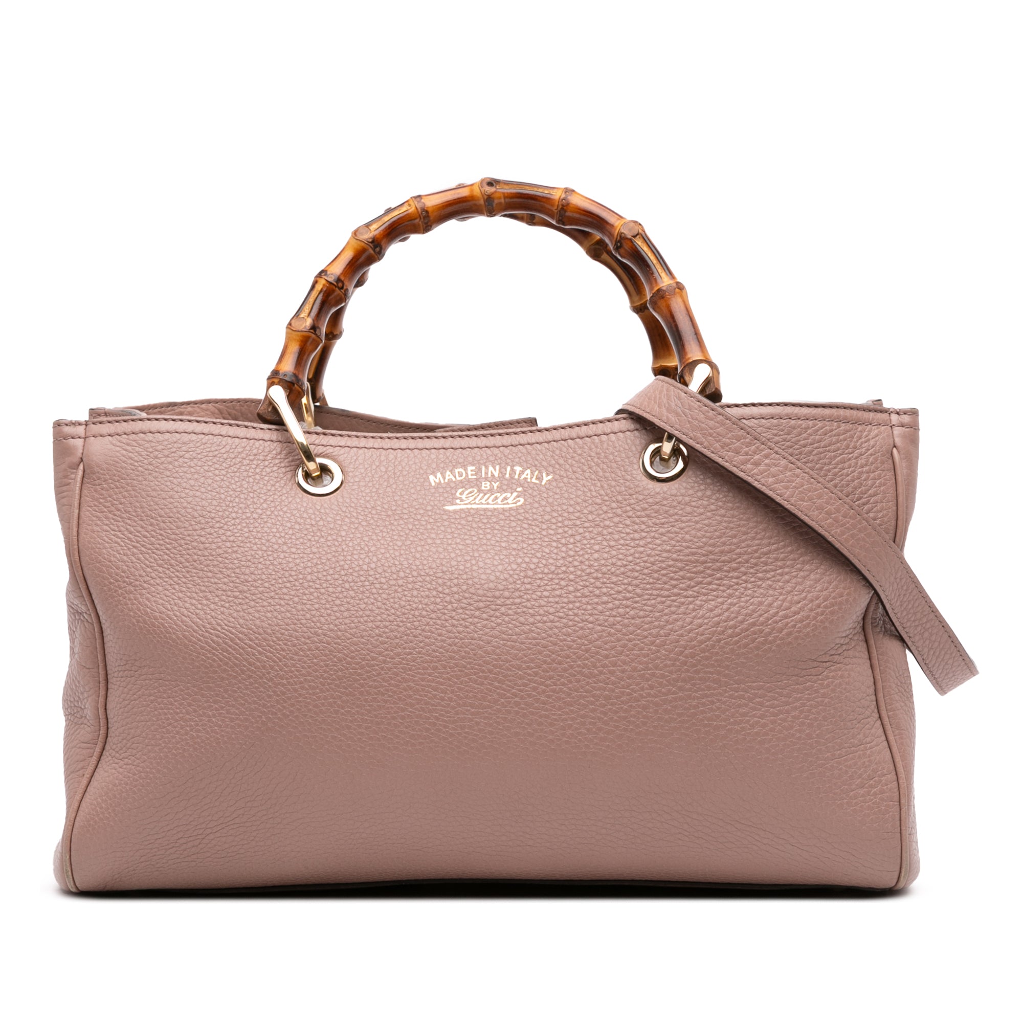 Medium Calfskin Bamboo Shopper Satchel