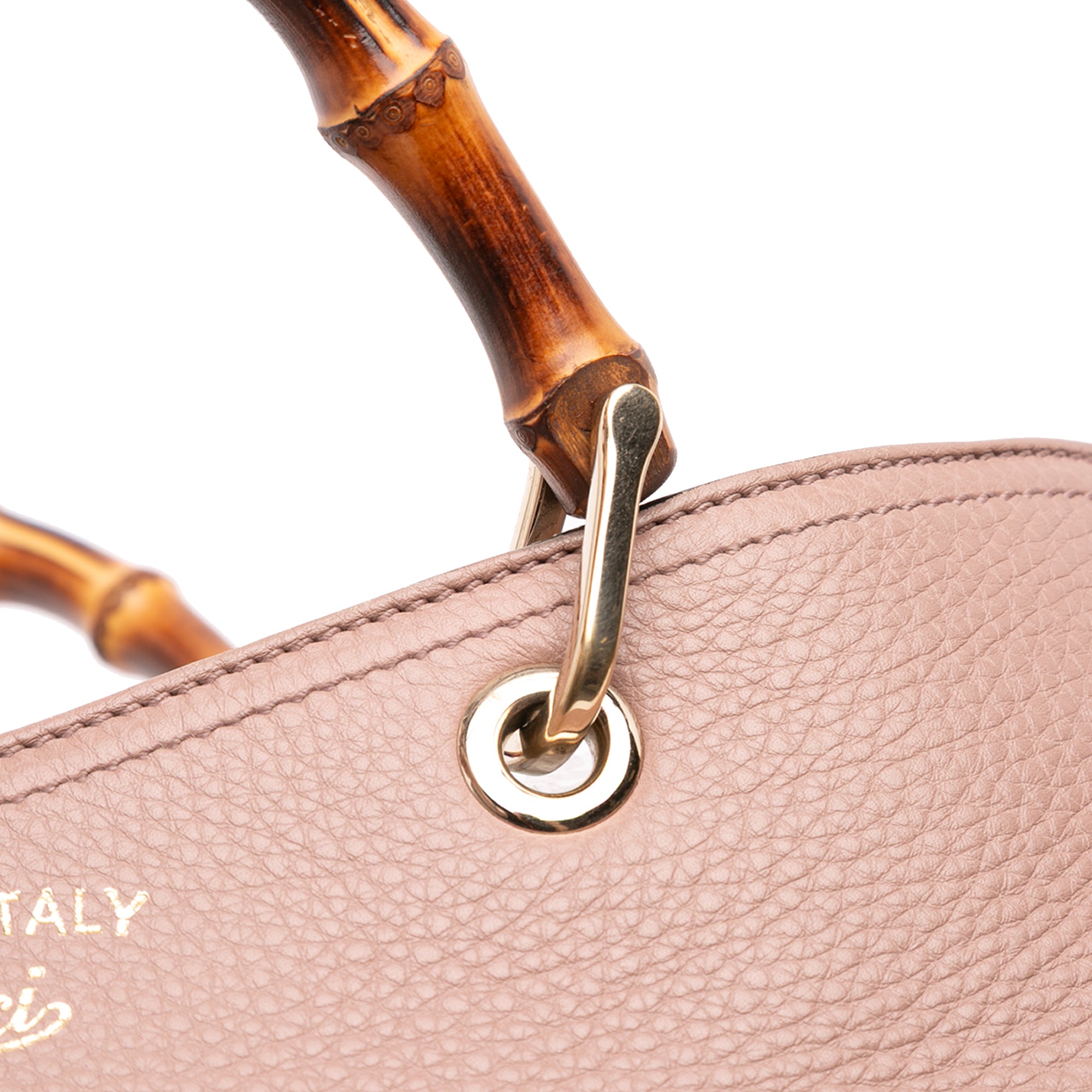 Medium Calfskin Bamboo Shopper Satchel