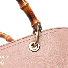 Medium Calfskin Bamboo Shopper Satchel