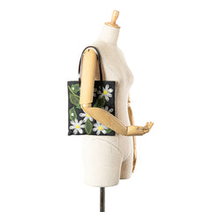 Denim Floral Applique Tote