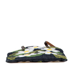 Denim Floral Applique Tote