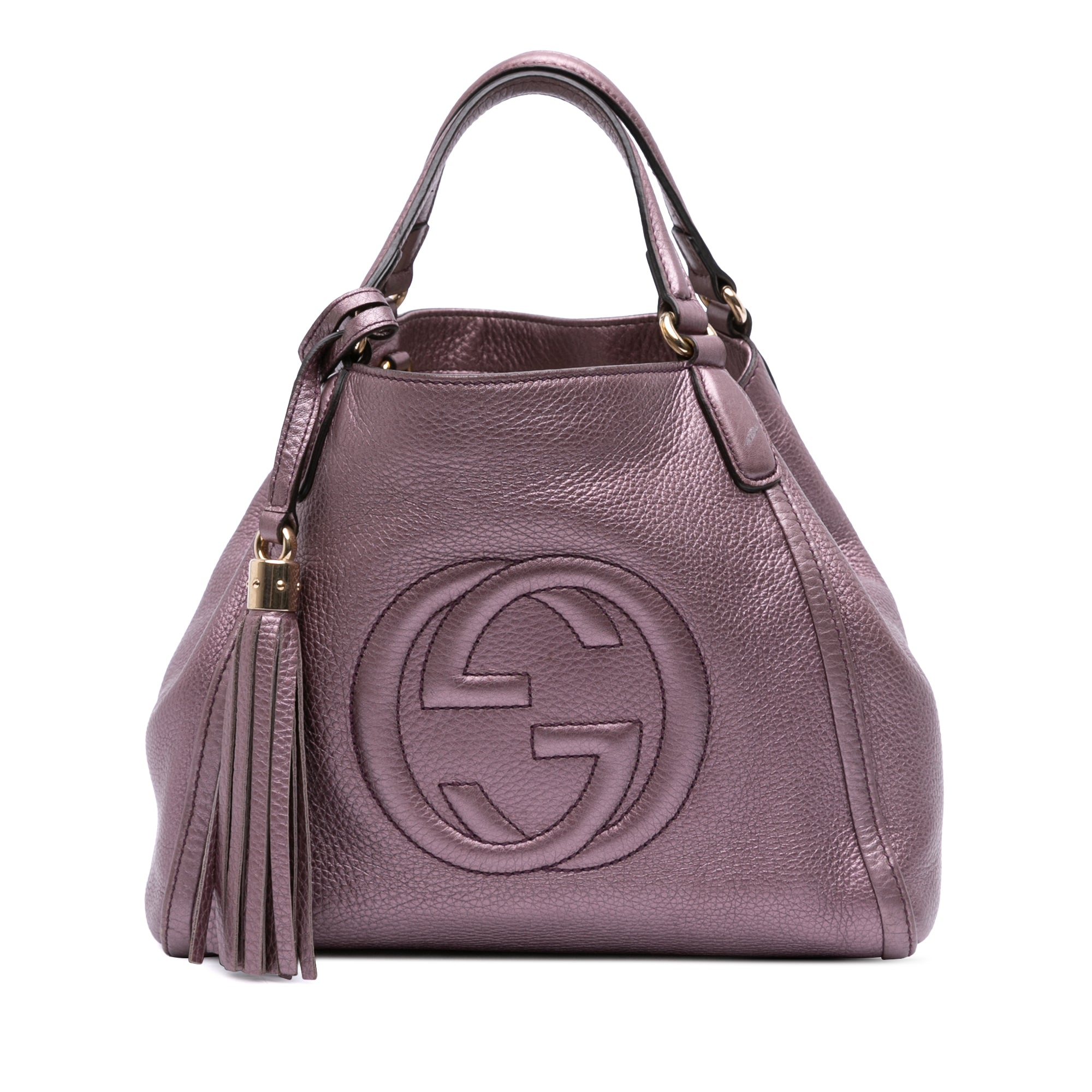 Small Metallic Leather Soho Satchel