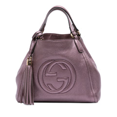 Small Metallic Leather Soho Satchel
