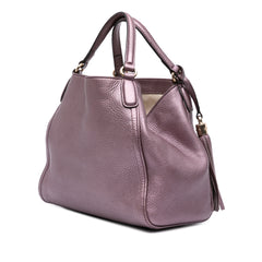 Small Metallic Leather Soho Satchel