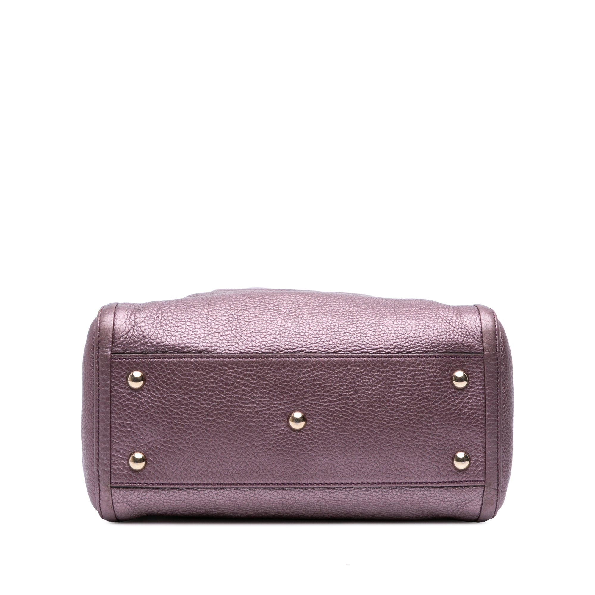 Small Metallic Leather Soho Satchel