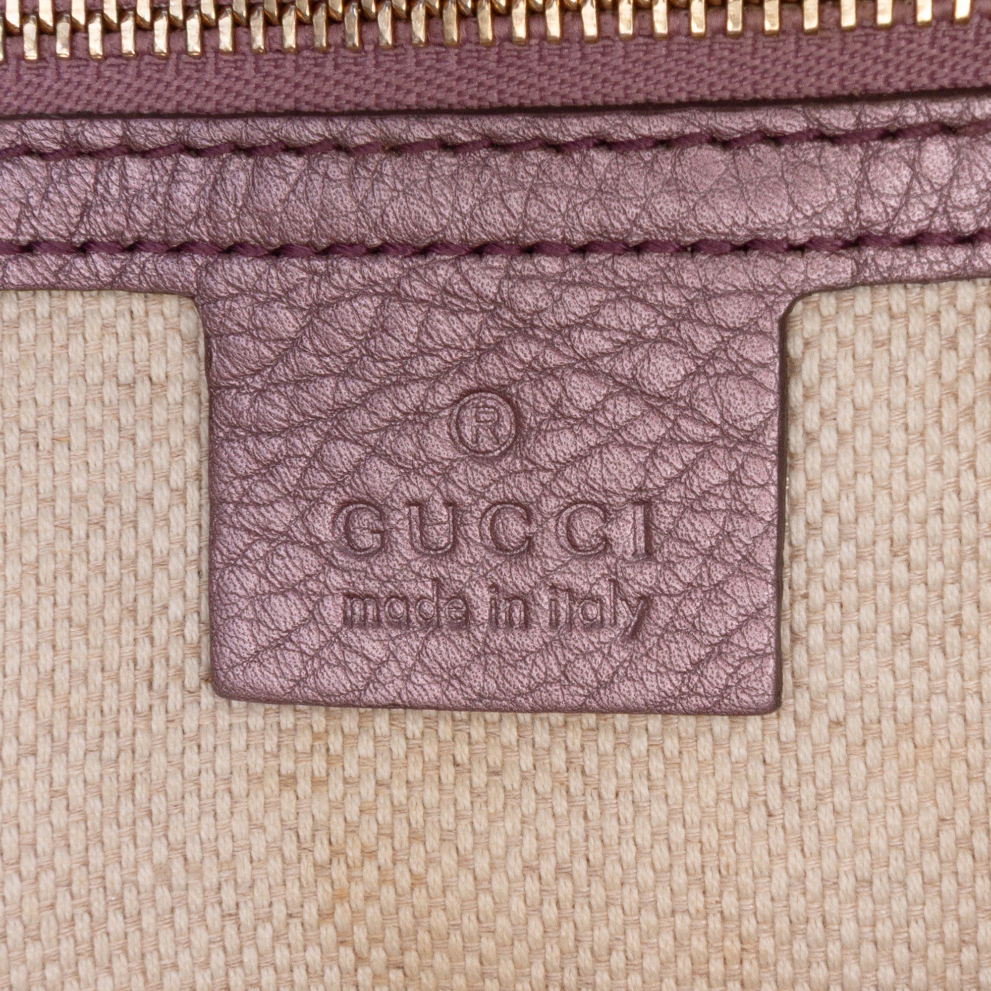 Small Metallic Leather Soho Satchel