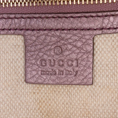 Small Metallic Leather Soho Satchel