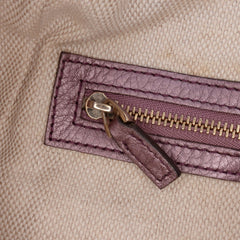 Small Metallic Leather Soho Satchel