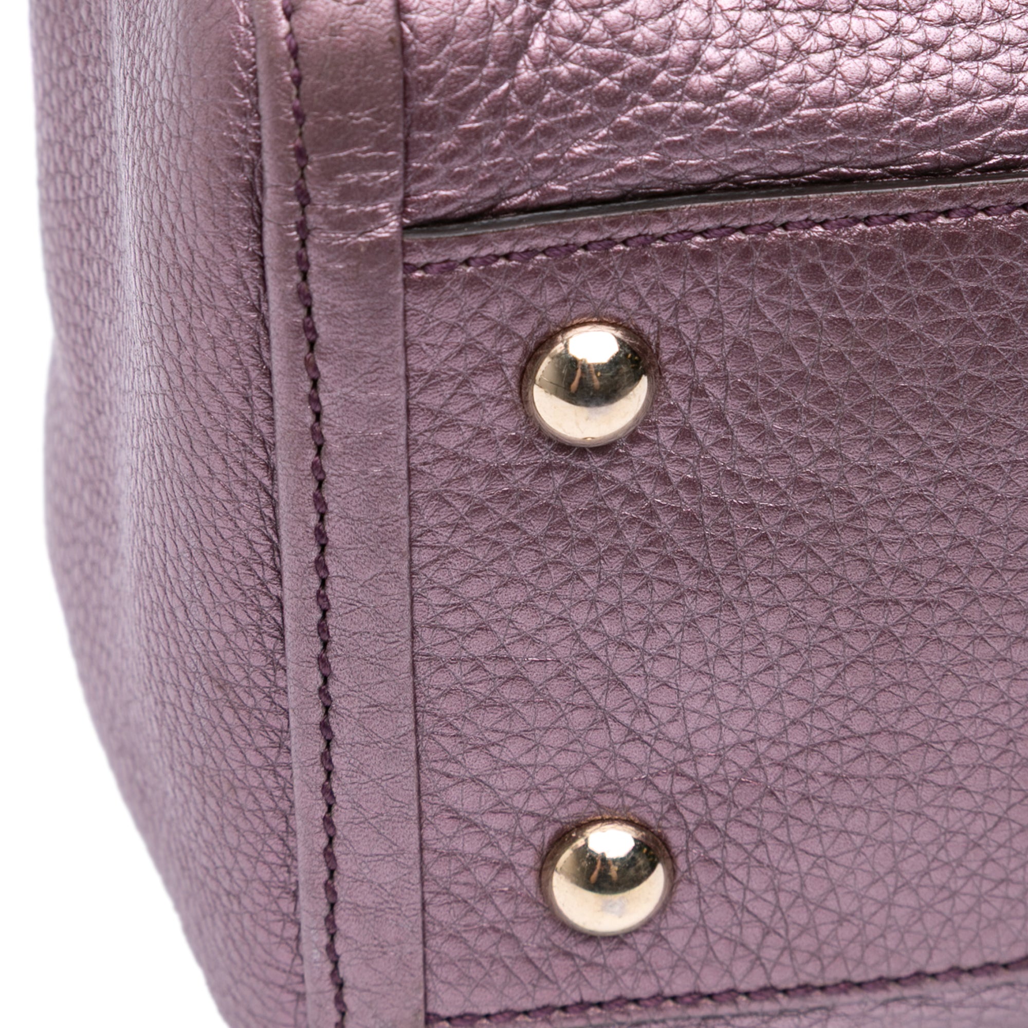 Small Metallic Leather Soho Satchel