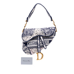 Canvas Embroidered Around the World Saddle Bag