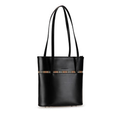 House Check Trimmed Leather Shoulder Bag_1