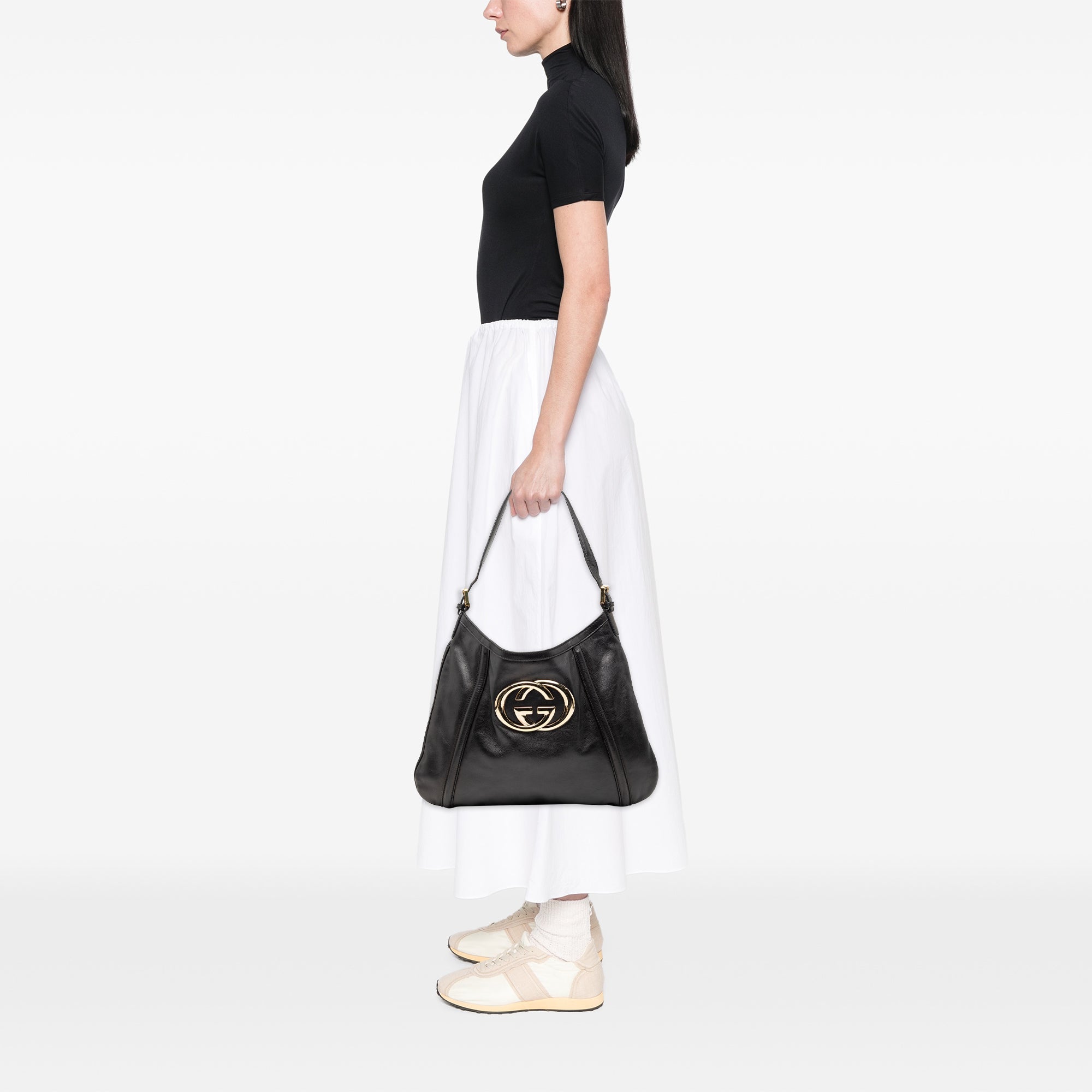 Calfskin Interlocking G Britt Shoulder Bag