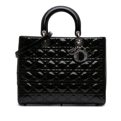 Large Patent Cannage Lady Dior