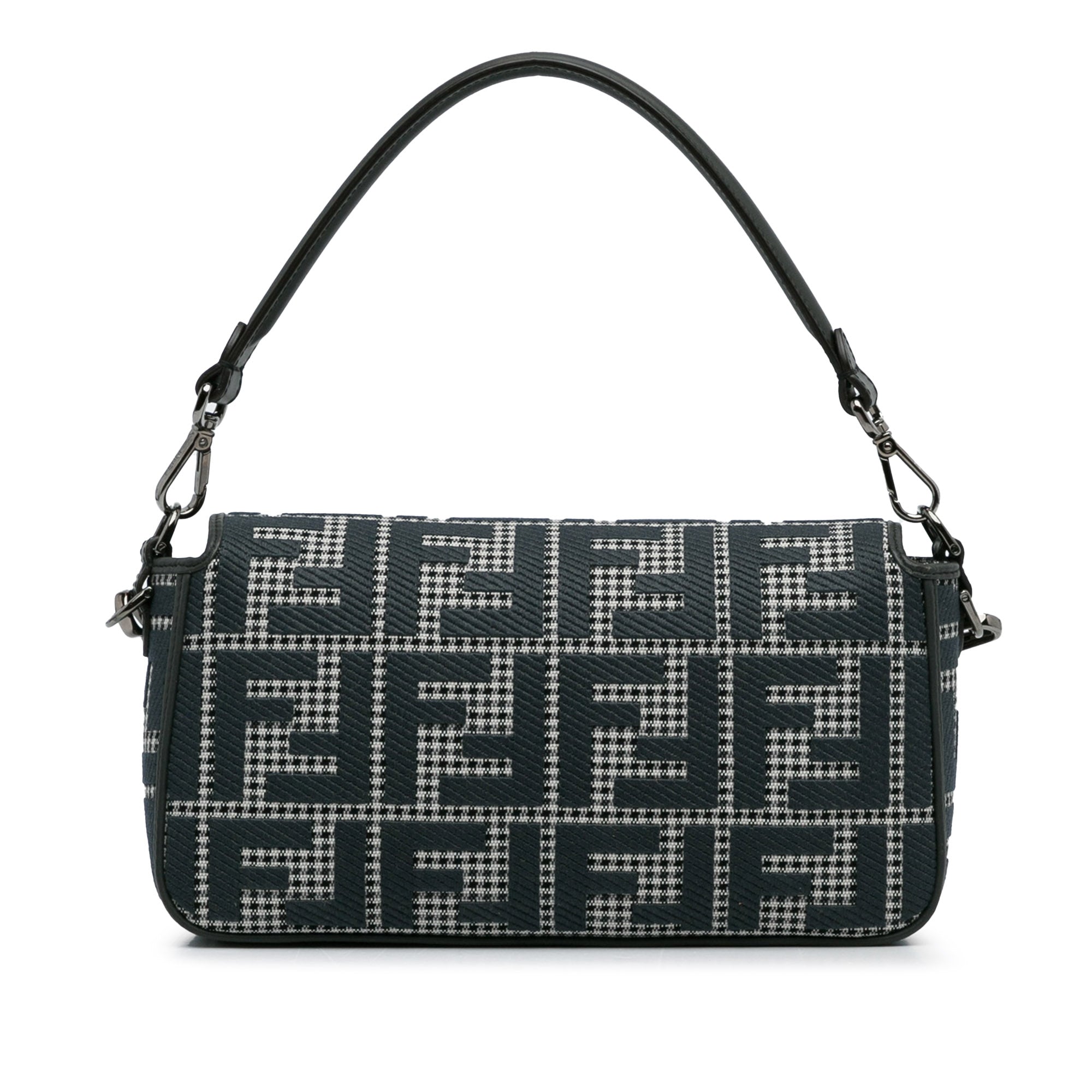 Zucca Houndstooth Wool Baguette Satchel