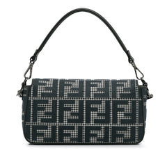 Zucca Houndstooth Wool Baguette Satchel_3