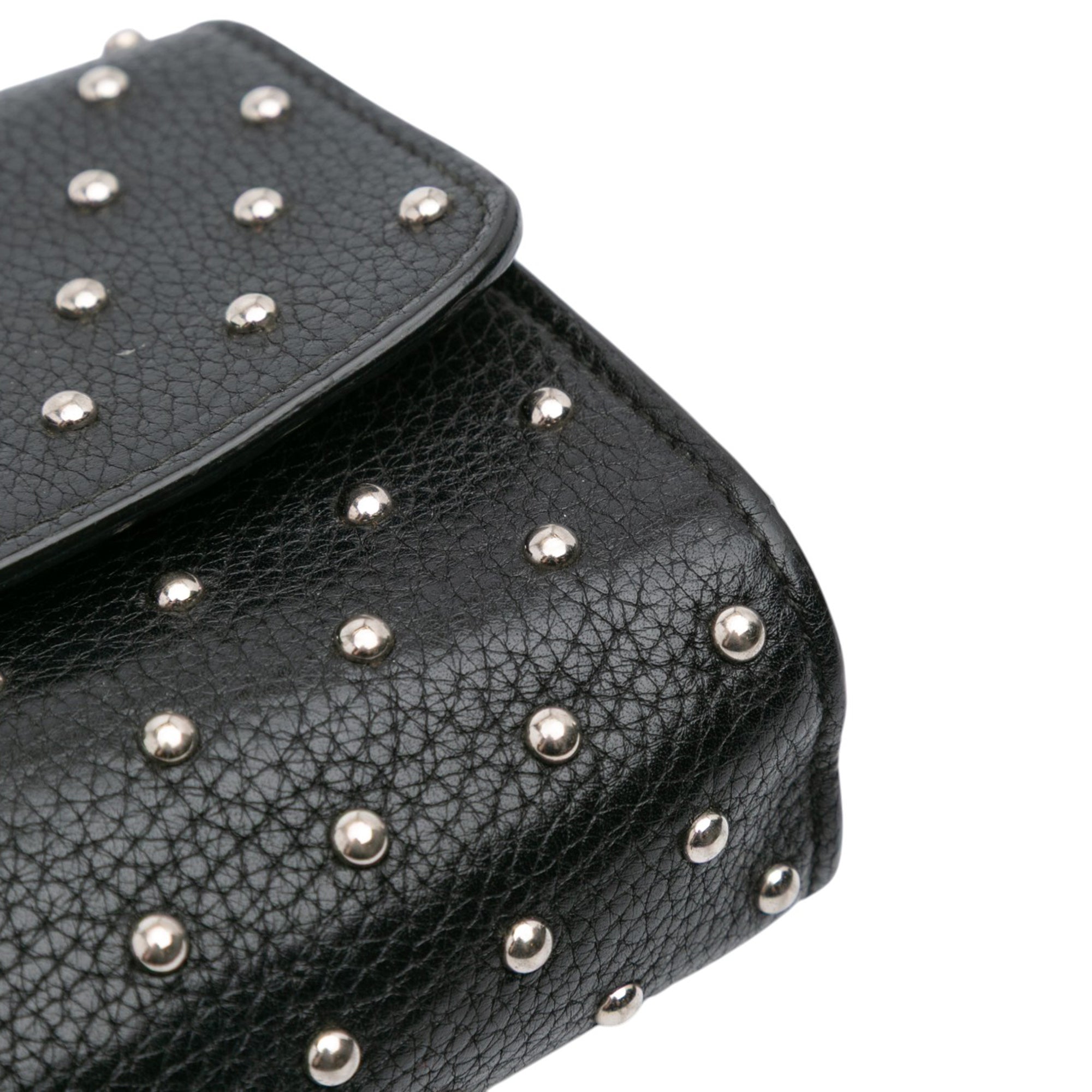 Small Leather Studded Miss Bamboo Crossbody