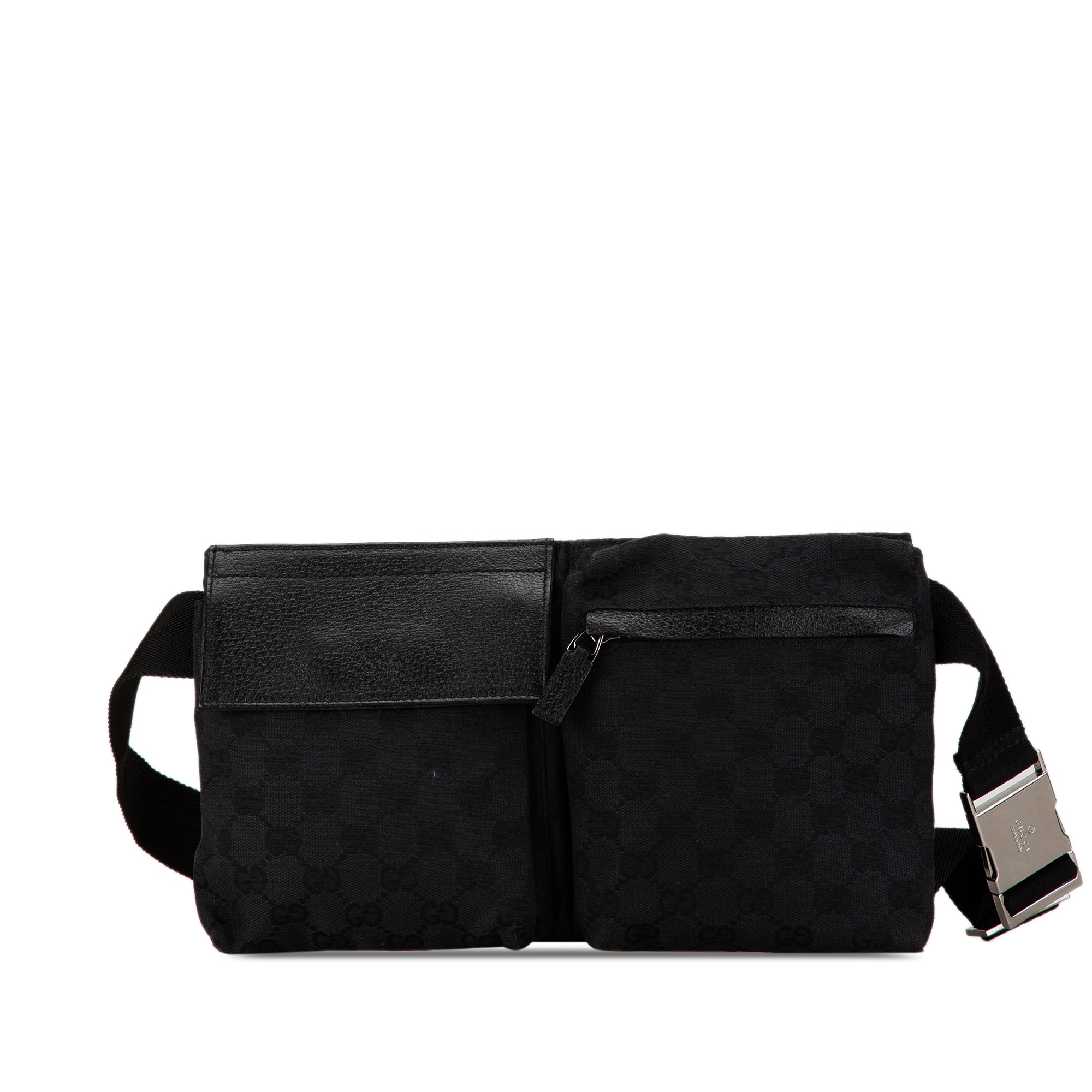 GG Canvas Double Pocket Belt Bag