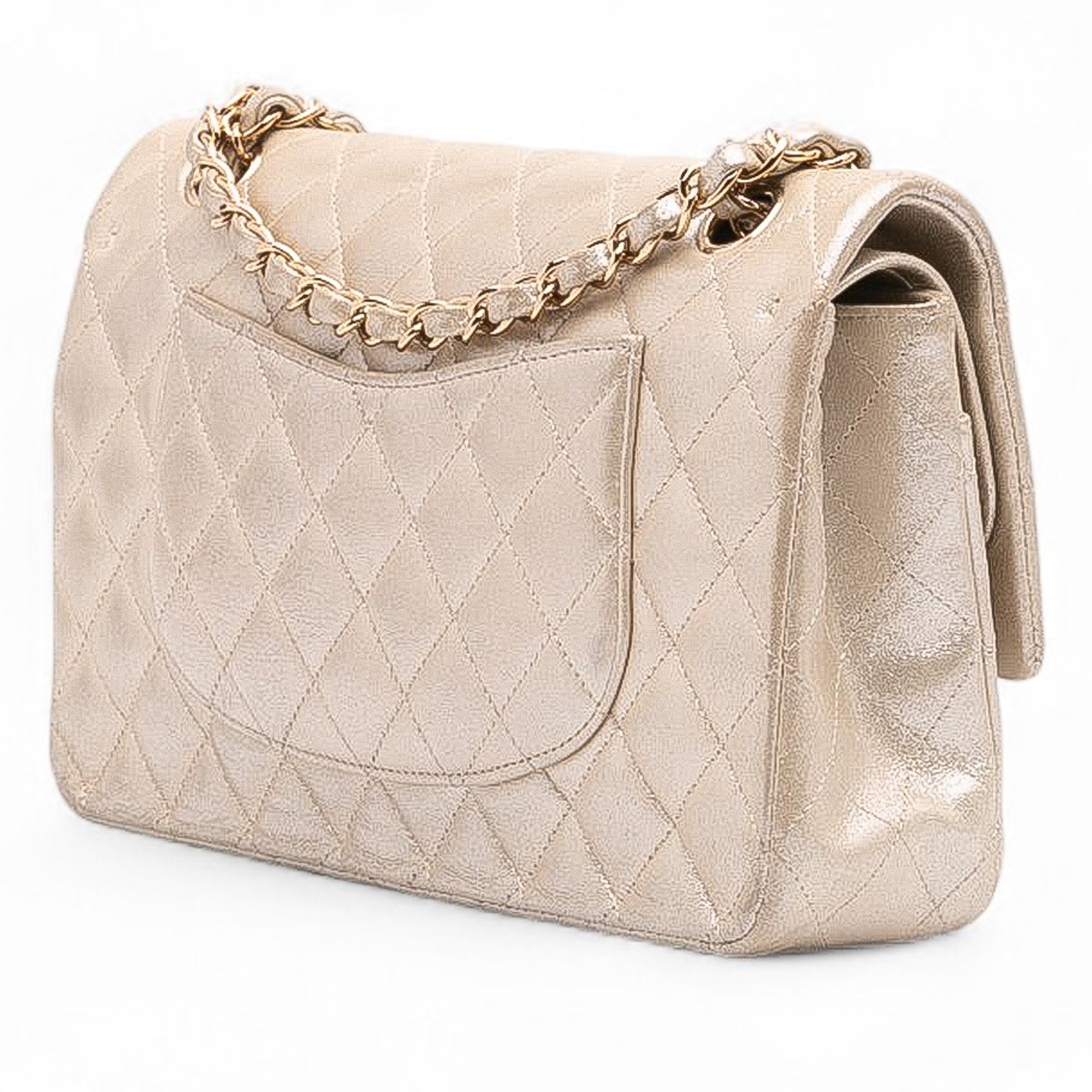 Medium Classic Iridescent Lambskin Double Flap