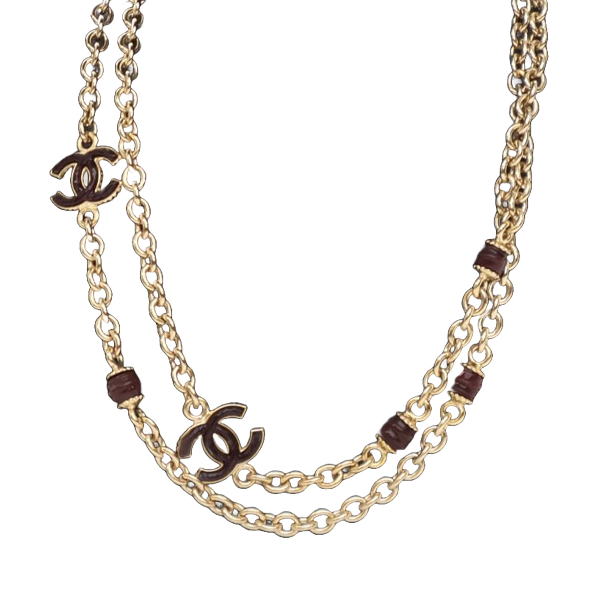 Gold Plated CC Long Chain Necklace