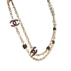 Gold Plated CC Long Chain Necklace