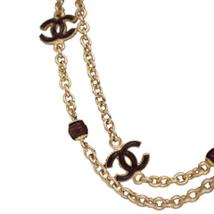 Gold Plated CC Long Chain Necklace