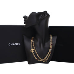 Gold Plated CC Long Chain Necklace