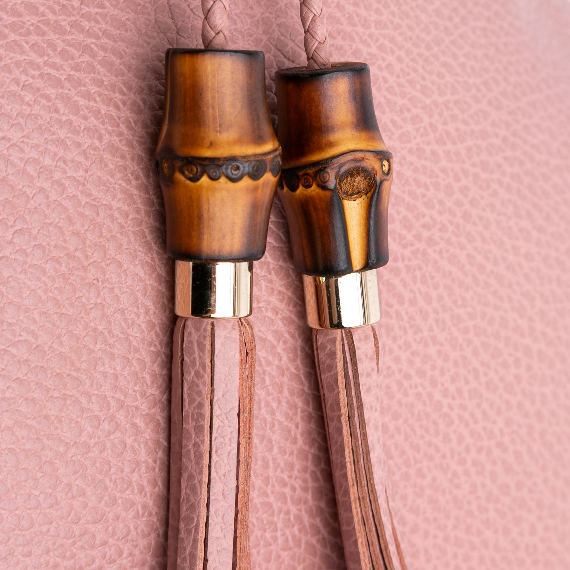 Calfskin Bamboo Tassel Clutch