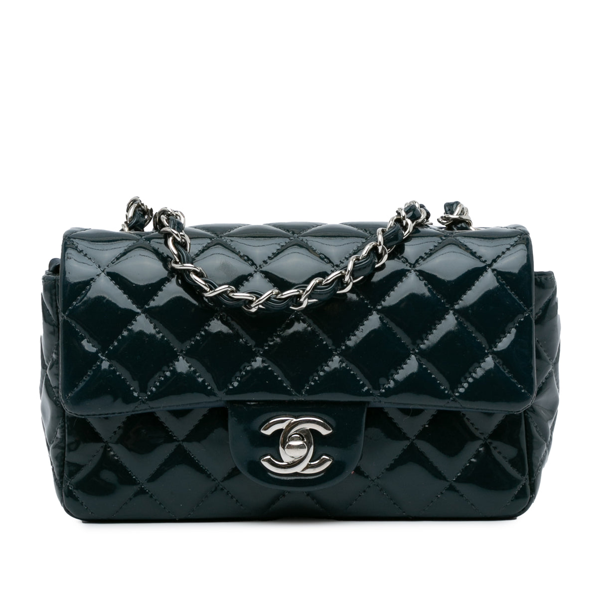 Mini Rectangular Classic Patent Single Flap