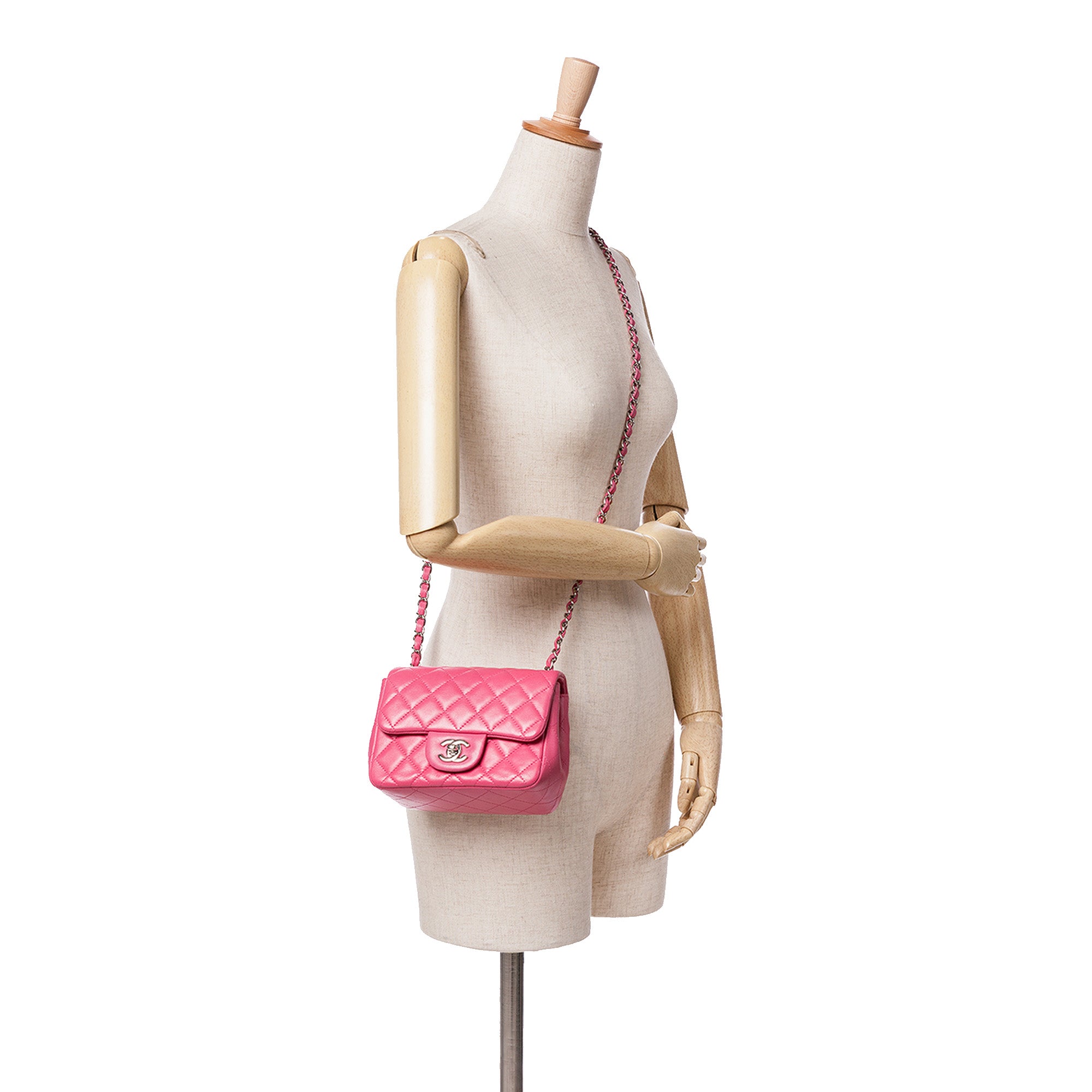 Mini Square Classic Lambskin Single Flap