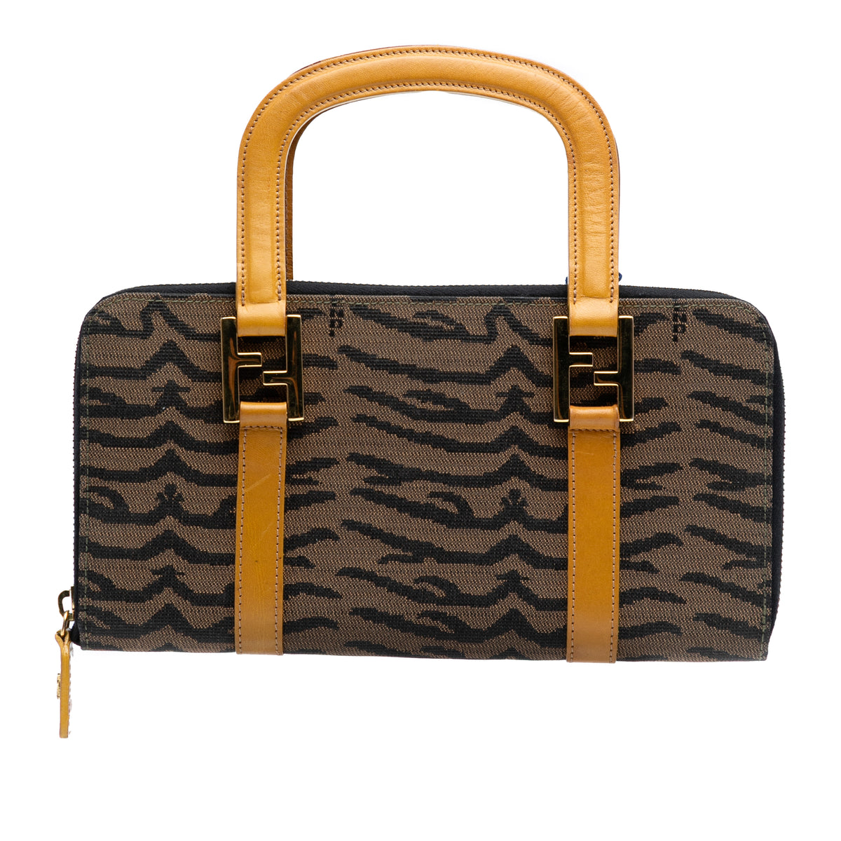Zebra Print Canvas Twins Handbag