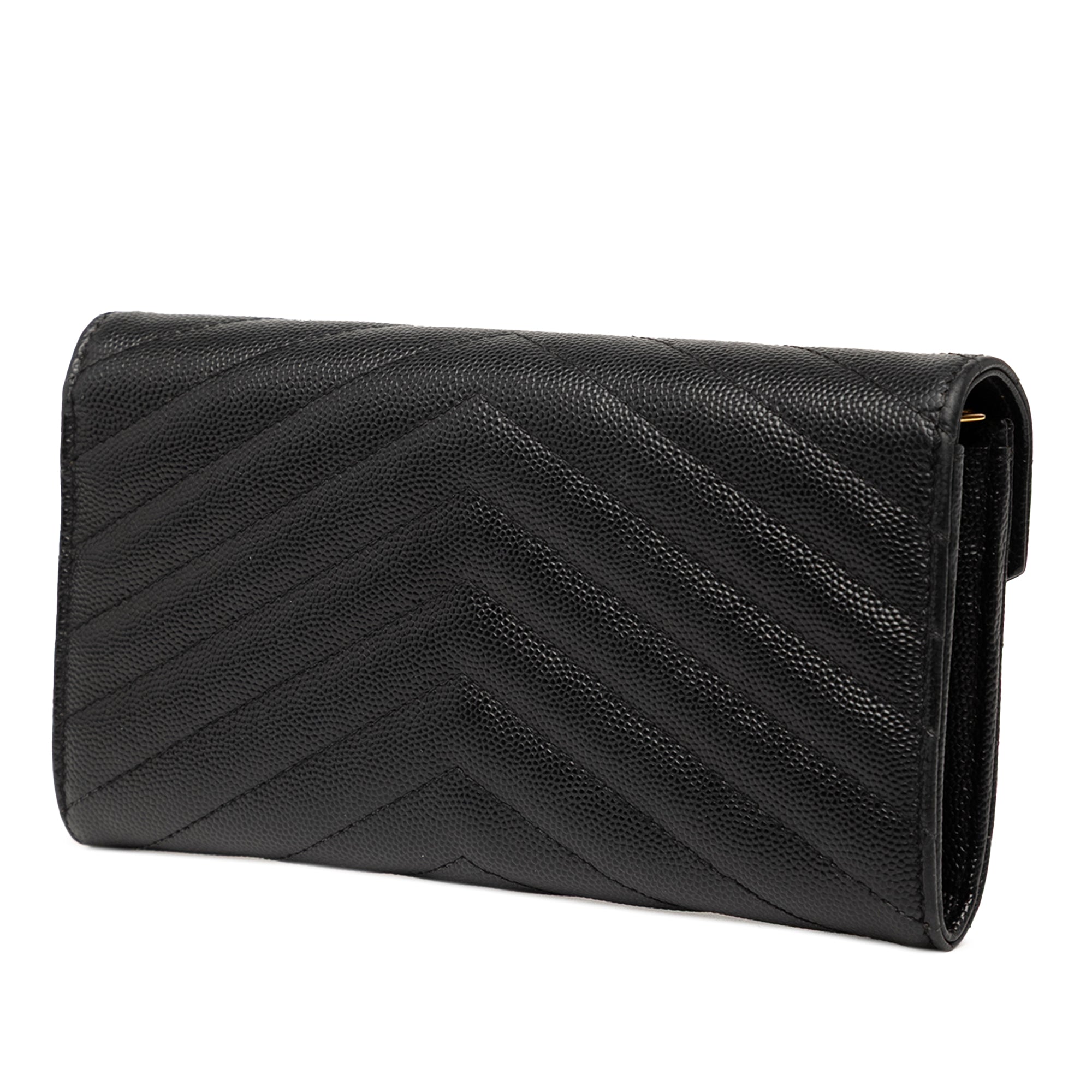 Grain De Poudre Matelasse Chevron Monogram Flap Wallet