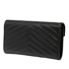 Grain De Poudre Matelasse Chevron Monogram Flap Wallet