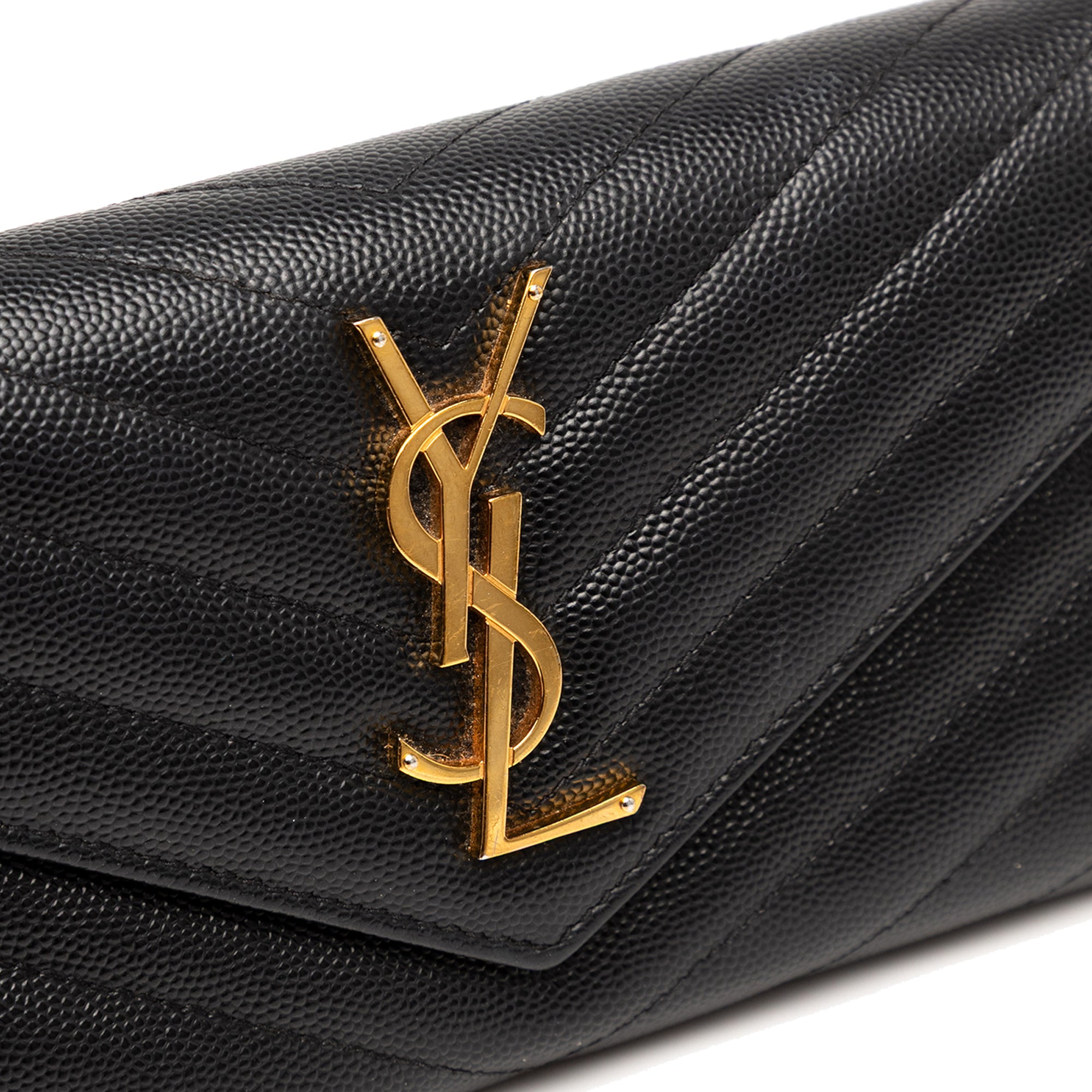 Grain De Poudre Matelasse Chevron Monogram Flap Wallet