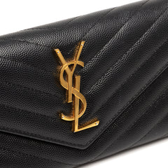 Grain De Poudre Matelasse Chevron Monogram Flap Wallet