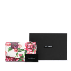 Leather Floral Print Dauphine Wallet On Chain