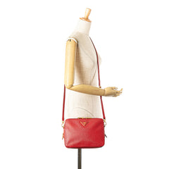 Saffiano Double Zip Crossbody
