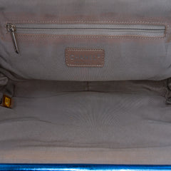 Multicolor Metallic Quilted Calfskin Modern Chain Flap Frame Bag