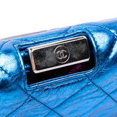 Multicolor Metallic Quilted Calfskin Modern Chain Flap Frame Bag