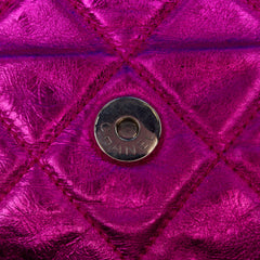 Multicolor Metallic Quilted Calfskin Modern Chain Flap Frame Bag