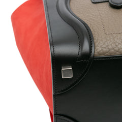 Micro Tricolor Leather Luggage Tote