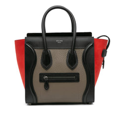 Micro Tricolor Leather Luggage Tote