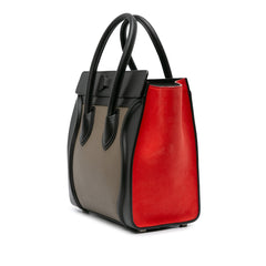 Micro Tricolor Leather Luggage Tote