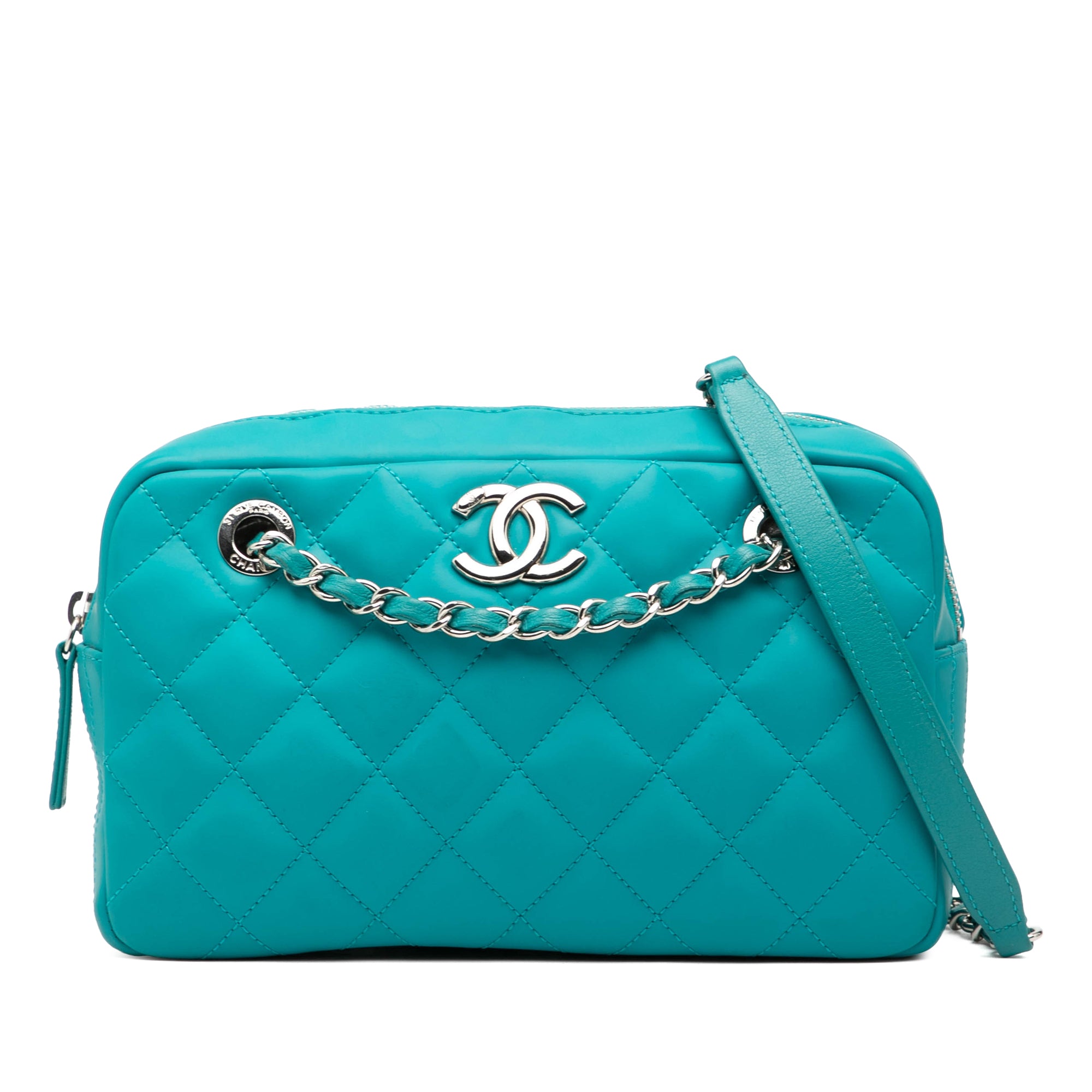 Medium CC Quilted Rubberized Lambskin Coco Rain Camera Bag